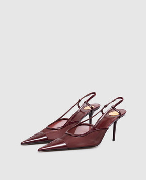 Saint Laurent Бордовые слингбеки RENÉE с монограммой 869662AAGMC