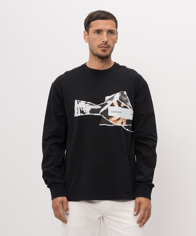 Givenchy Черный лонгслив с принтом BM71MH3YUC изображение 3
