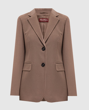 Max Mara Коричневый жакет VOLPINO из шерсти MSTVOLPINO