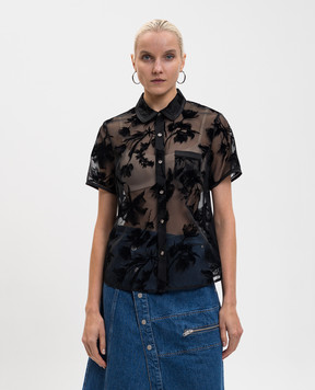 3.1 Phillip Lim Чорна блуза в квітковий візерунок F25121737FTF