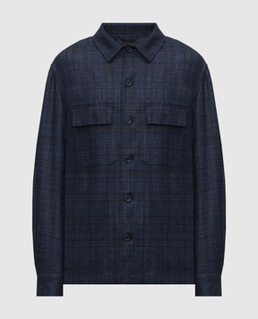 Castangia dal 1850 Синя сорочка з вовни та шовку BNT3