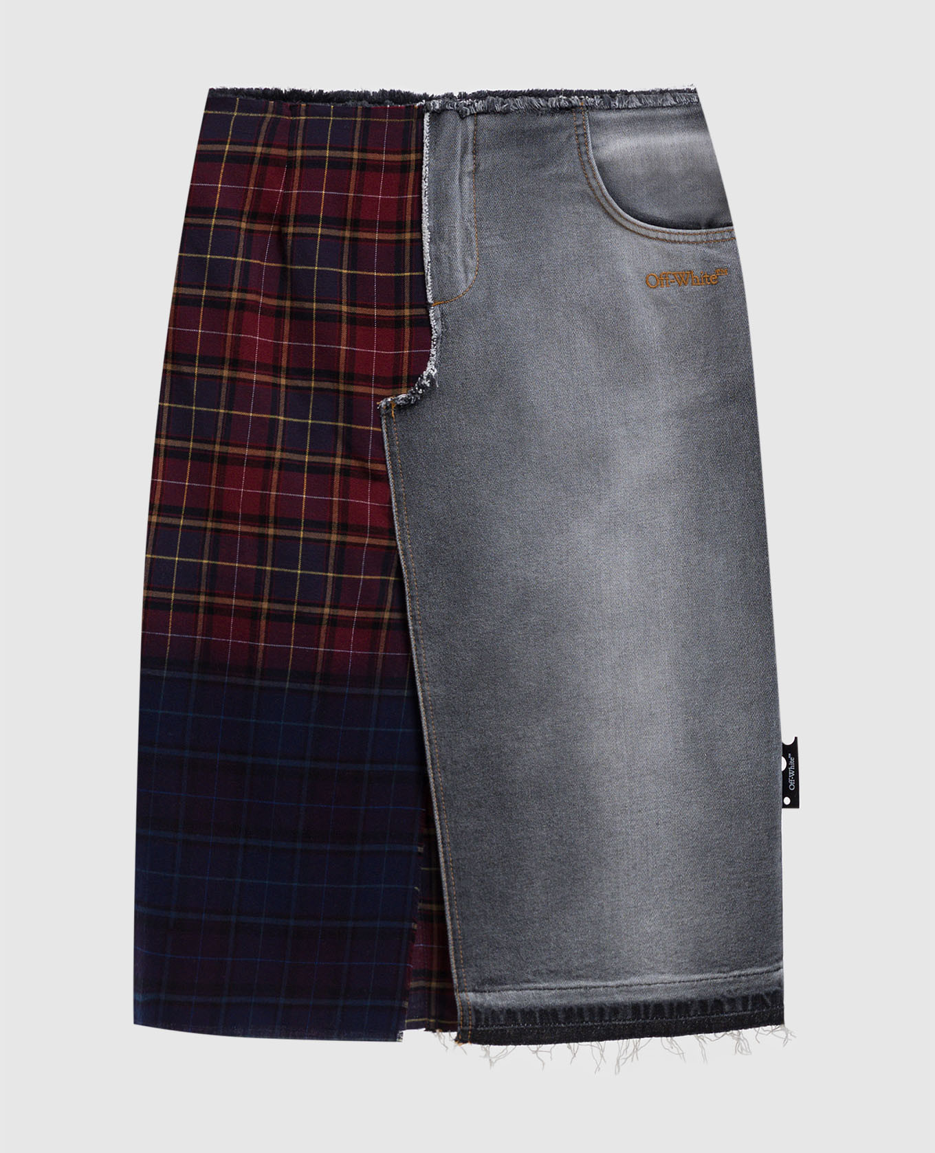 

Комбинированная юбка с логотипом, Серый, Юбки прямые