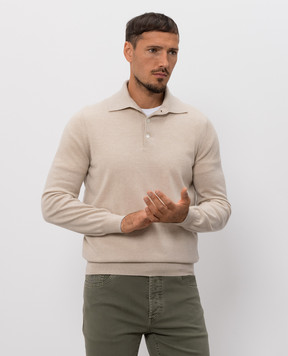 Brunello Cucinelli Бежевое поло из кашемира M2200295