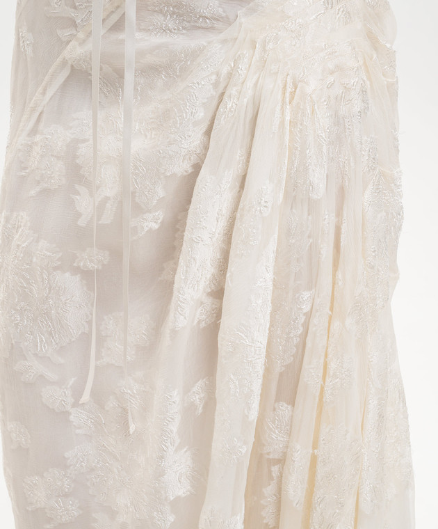Marc Le Bihan Спідниця з шовком у візерунок кольору айворі 25134 зображення 5