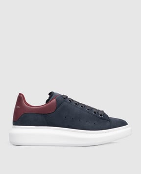 Alexander McQueen Синие замшевые кроссовки с логотипом 553680WIAI2