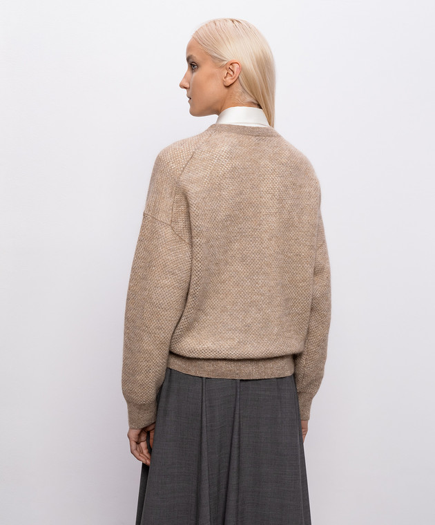 Brunello Cucinelli Бежевый свитер с шерстью с люрексом MGG270510P изображение 4