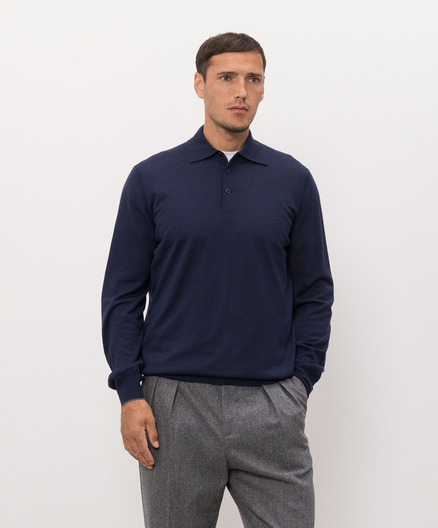 Brunello Cucinelli Синий кардиган из шерсти и кашемира M2400106 изображение 3