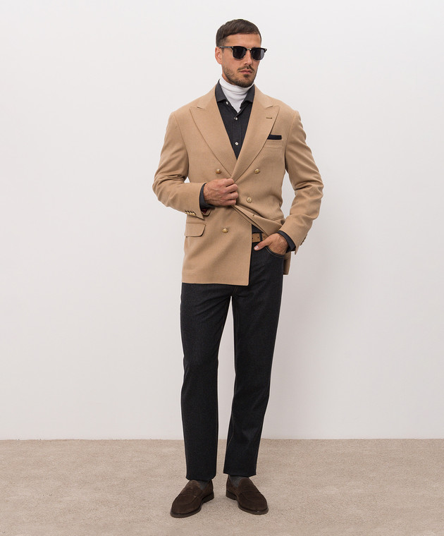 Brunello Cucinelli Темно-серые брюки из шерсти M038PF1012 изображение 2