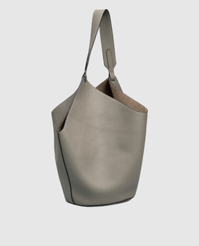 Khaite Кожаная сумка-тоут Lotus цвета хаки HAITEBAG