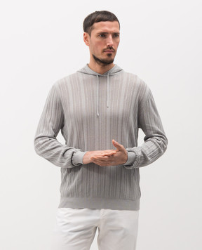 Brett Johnson Сіре худі з льоном SS26K45LPOLLGR