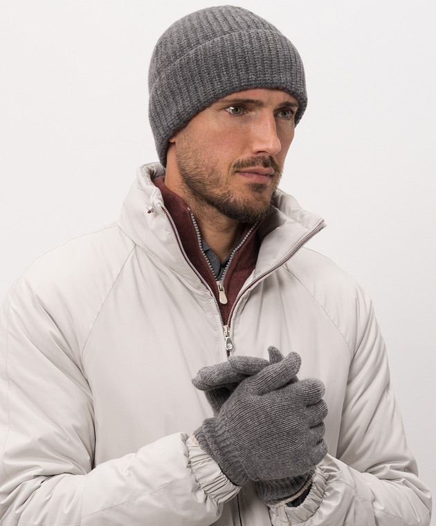 Brunello Cucinelli Серая шапка из кашемира M2294920 изображение 2
