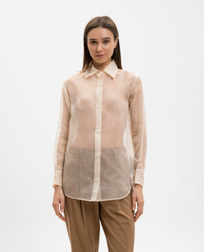 Marco Pescarolo Бежевая блуза из шелка Artemide ARTEMIDED5388