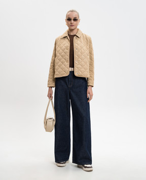 Max Mara Коричневый топ из шерсти и шелка MSTLEPRE