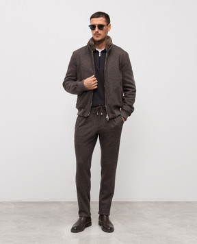 Enrico Mandelli Синее поло из шерсти 2K089A5911