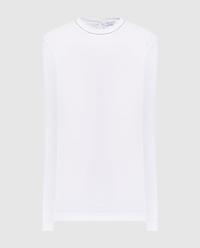 Brunello Cucinelli Белый лонгслив с цепочкой мониль MPTC8BJ300