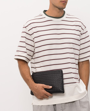 Bottega Veneta Черный кожаный клатч 876093V0010