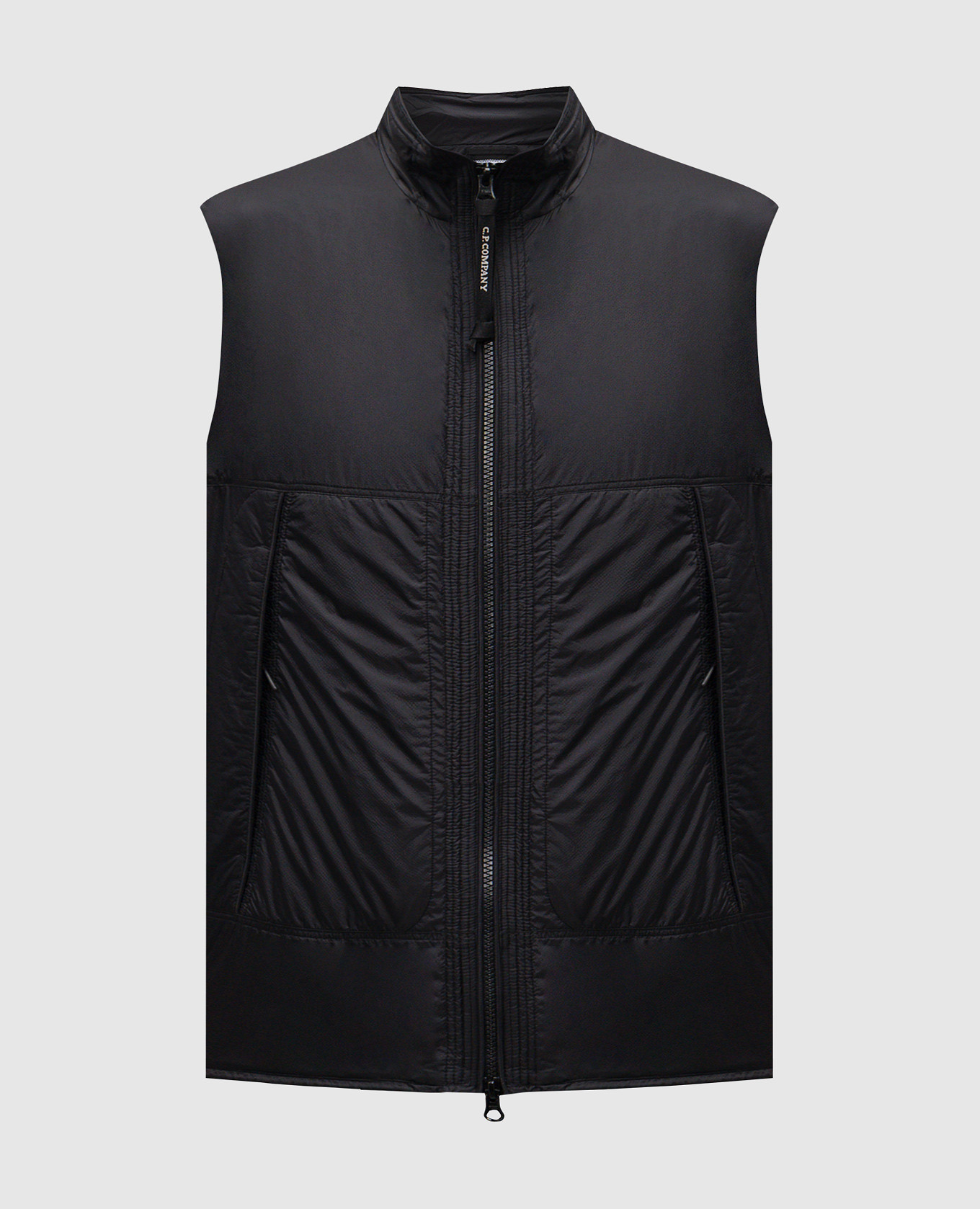 

Черный жилет с логотип патч, Верхняя одежда