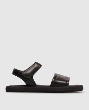 Maison Margiela MM6 Дитячі чорні шкіряні сандалі з логотипом 823903638