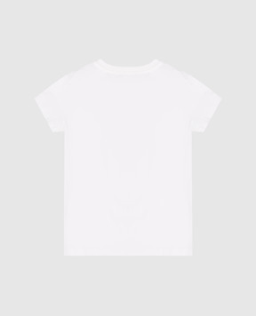 Balmain Дитяча біла футболка з вишивкою логотипа BY8A21Z32771214