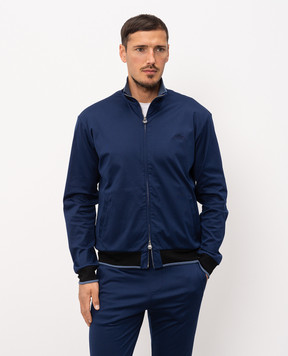 Castangia dal 1850 Синя спортивна куртка з вишивкою емблеми DM5SUITSS251SWEETSHIRT