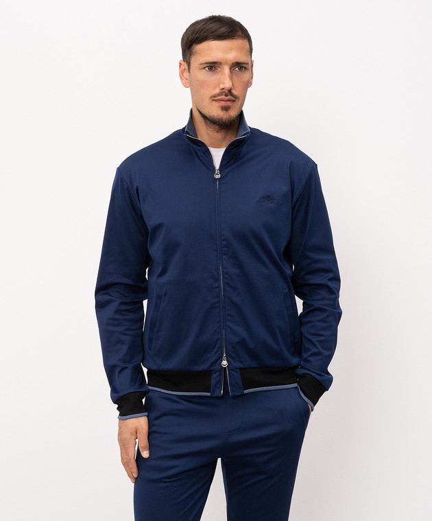 Castangia dal 1850 Синя спортивна куртка з вишивкою емблеми DM5SUITSS251SWEETSHIRT зображення 3