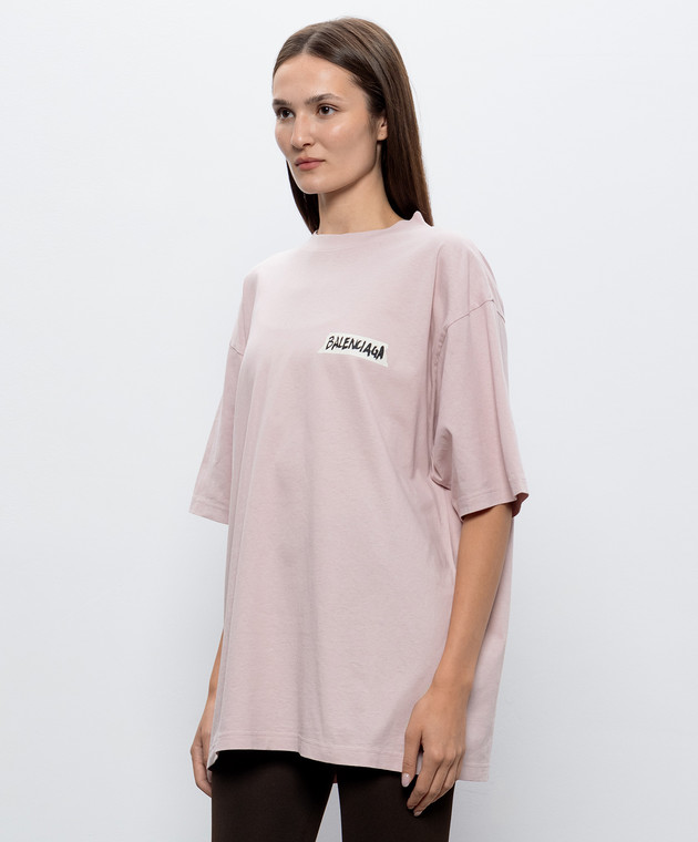 Balenciaga Рожева футболка з принтом A00497TTVL6 зображення 2