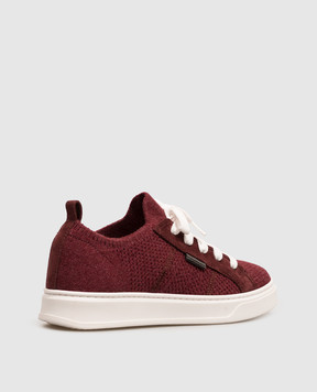 Brunello Cucinelli Детские бордовые кроссовки BZ600ZG432