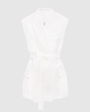 Brunello Cucinelli Белый жилет на запах с льном MH1267754