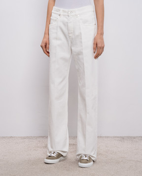 Brunello Cucinelli Білі джинси з ланцюжком моніль M0H81P5568