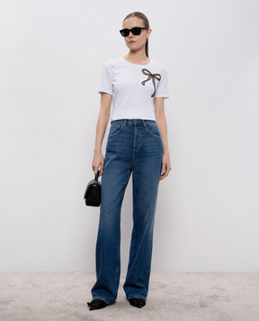 Twinset Біла футболка з бантом 252TT2312
