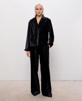 Ermanno Scervino Черные бархатные брюки с шелком D492P301XTC