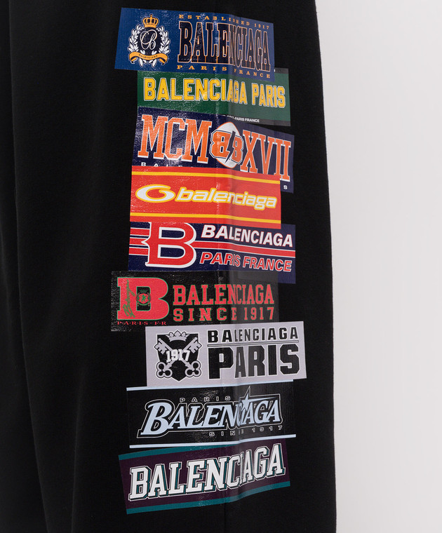 Balenciaga Черные спортивные штаны Bumper Stickers 871496TUVS8 изображение 5