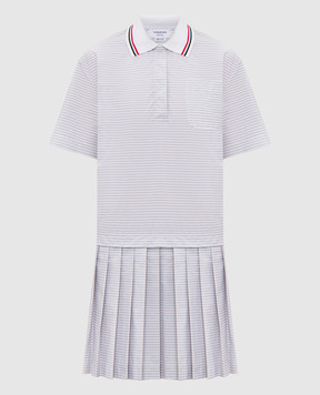 Thom Browne Платье-плиссе в полоску FDSF44A07878