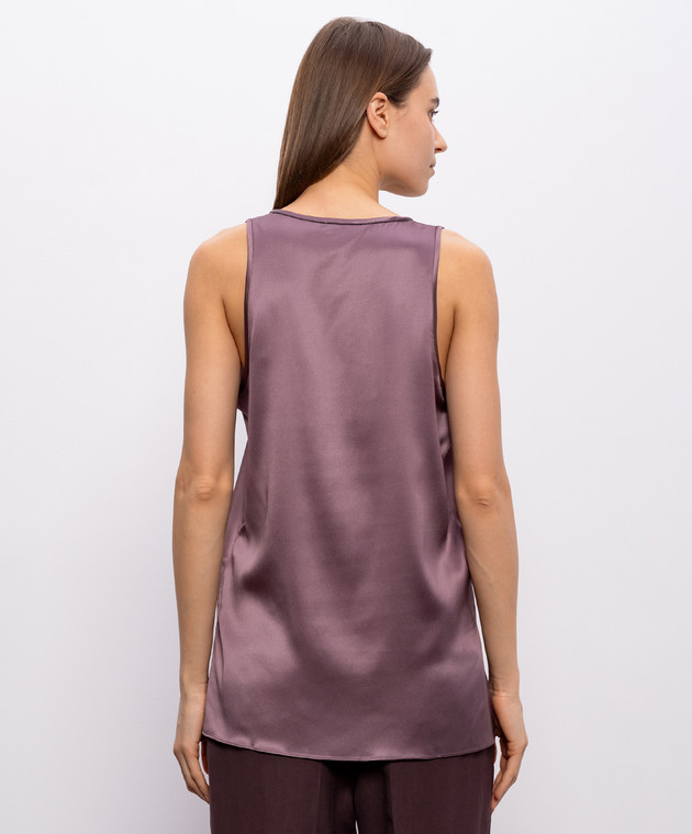 Brunello Cucinelli Фиолетовый топ из шелка M0C59DZ300 изображение 4