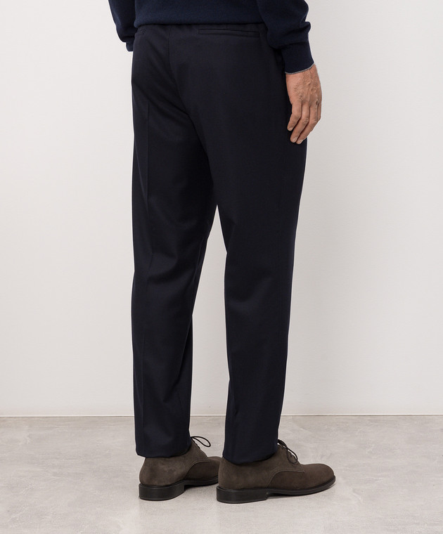 Brunello Cucinelli Штани синього кольору з вовни ME226E1710 зображення 4