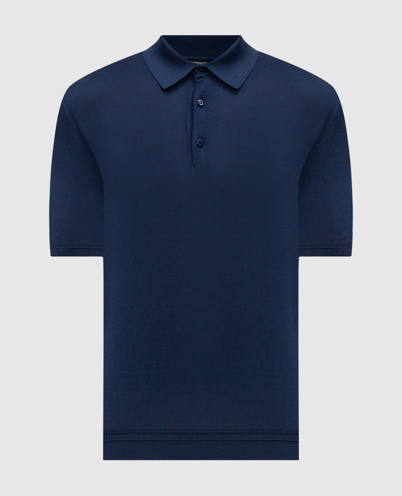 

Синее поло из шелка с вышивкой логотипа, Синий, Поло