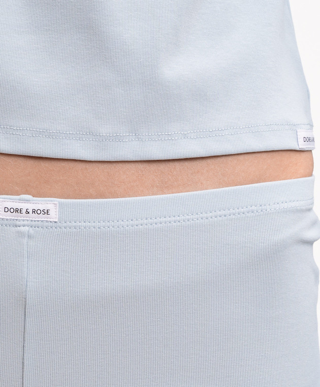 Dore & Rose Голубая пижама с нашивкой логотипа JERSEYSHORTSLEEVESET изображение 4