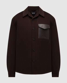 Mackage Коричнева куртка EMMANUEL з вовни в стилі сорочки EMMANUEL