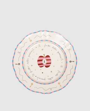 Bitossi Home Белая фарфоровая обеденная тарелка Apple PAN01004