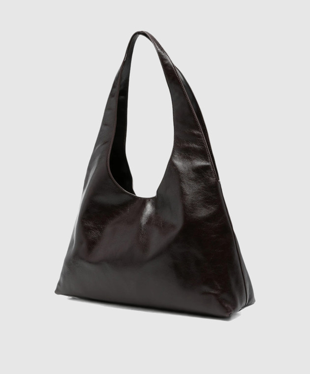 Alexander Wang Бордовая кожаная глянцевая сумка-тоут с фактурным логотипом 20226K62L изображение 3