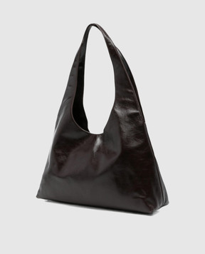 Alexander Wang Бордовая кожаная глянцевая сумка-тоут с фактурным логотипом 20226K62L