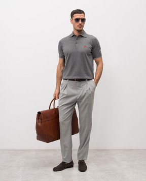 Brunello Cucinelli Серое поло с логотипом логотип M29800195