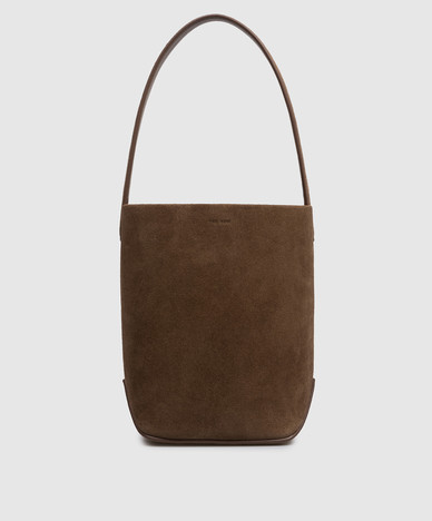 Коричневая замшевая сумка бакет-бег Park
