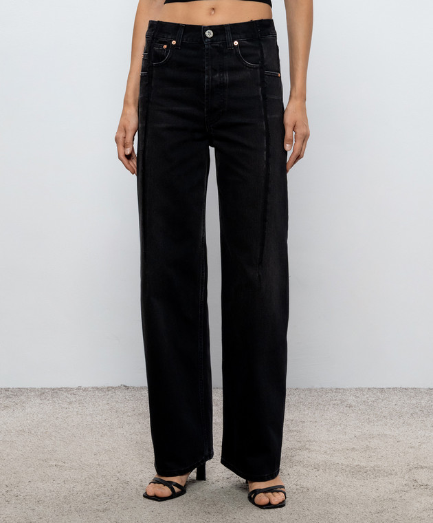 Vetements Черные джинсы с логотип патч MH27DJ086B изображение 3