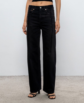 Vetements Чорні джинси з патчем логотипа MH27DJ086B