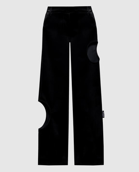 Off-White Черные брюки с фигурными вырезами 2FH00110B