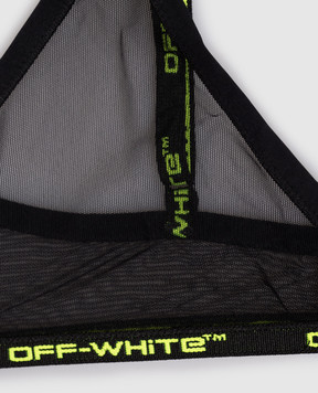 Off-White Чорний бралет в сіточку у візерунок OWUB005F25JER001