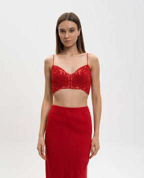 Ermanno Scervino Красный топ с кружевами D482L334FKV