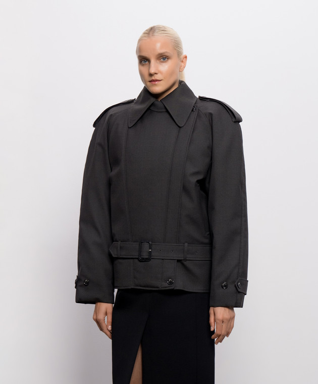 Thierry Mugler Серая куртка из шерсти 26F1MA02201039 изображение 3
