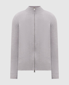 Cashmere&Whiskey Серый кардиган из шерсти мериноса 83110